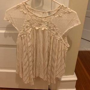 Free People loose cream colored top
